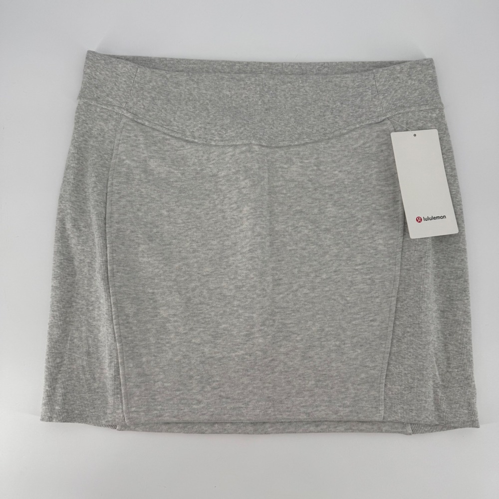 Lululemon Scuba HR Mini Skirt Heathered Core Ultra Light Grey LW8ALUS HCUG XL